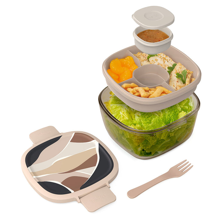 Bentgo Glass Prints All-in-One Salad Container V3